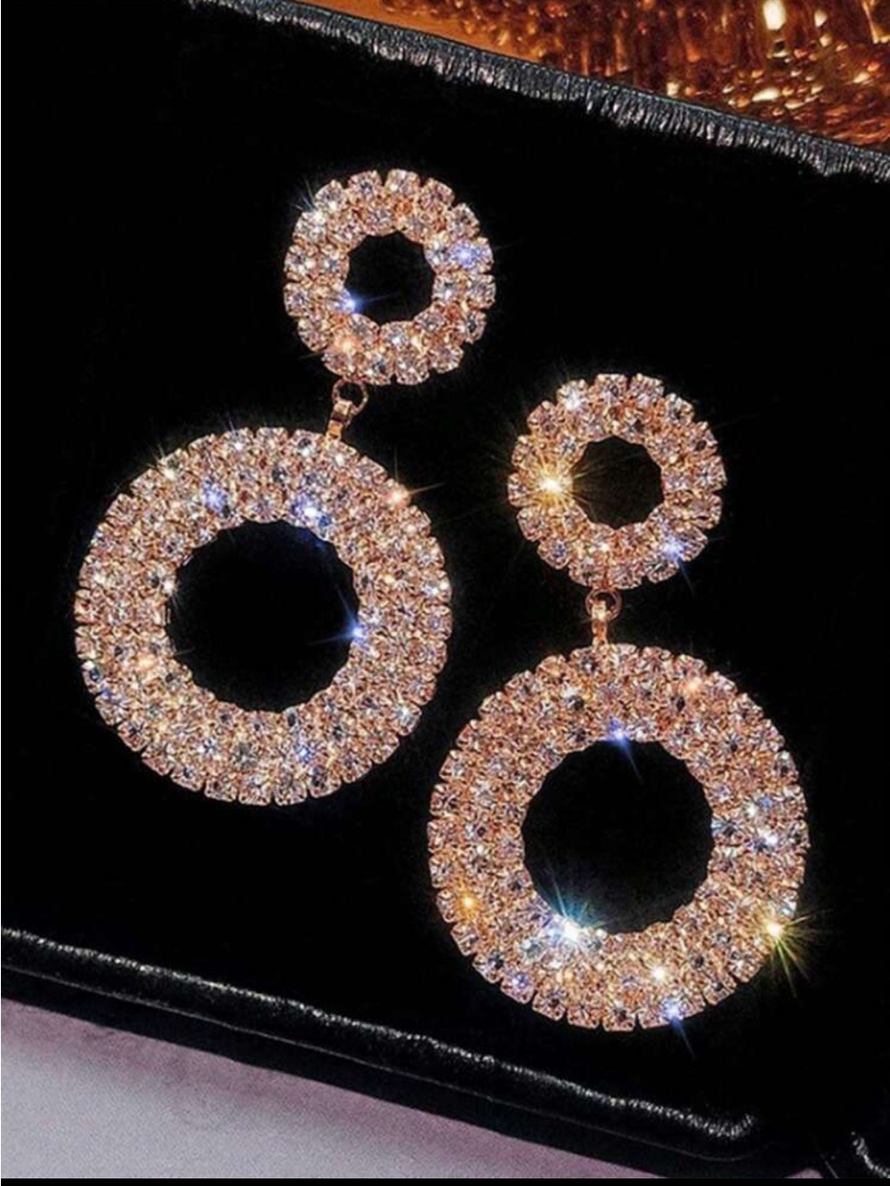 Rose Gold Rhinestone Drop Earrings NEW 🏷️